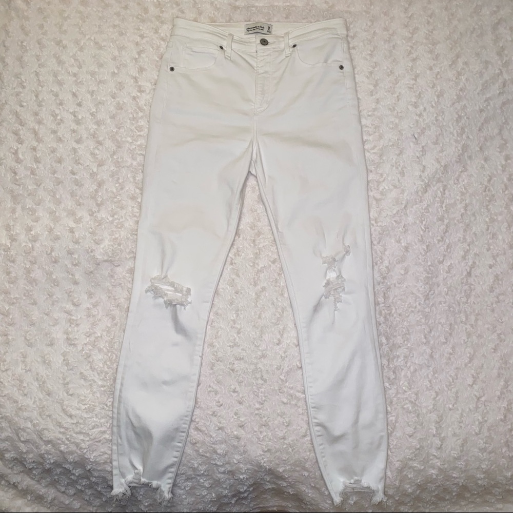 New high rise Abercrombie white jeans